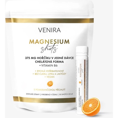 Venira magnesium shots balení pomeranč 30 ampulí
