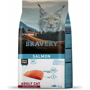Image 1 of Bravery Salmon Sterilised Adult Cat Пълноценна храна за израснали кастрирани котки от всички породи със сьомга 7kg