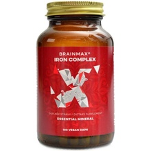 BrainMax Iron Complex, železo bisglycinát, 25 mg, 100 rostlinných kapslí