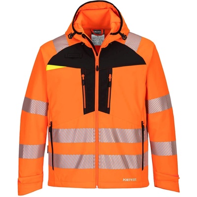Portwest DX475 DX4 Hi Vis Reflexná softshellová bunda oranžová/čierna