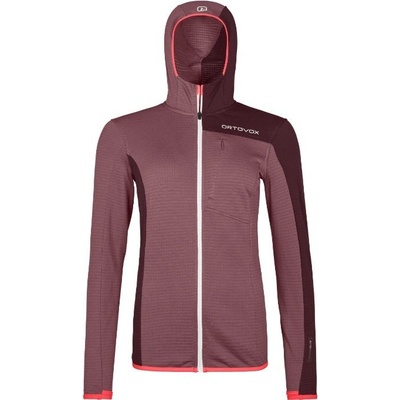 Ortovox W's Fleece Light Grid Hooded Jacket mountain rose