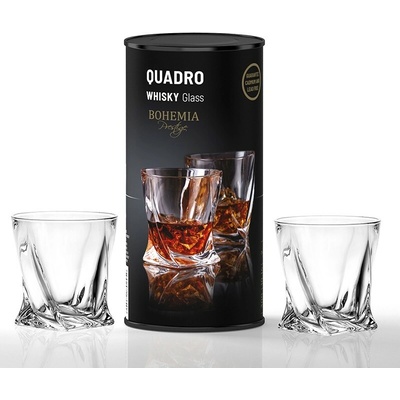 BOHEMIA PRESTIGE BOHEMIA PRESTIGE QUADRO SKLENICE NA WHISKY V TUBĚ 2 x 340 ML