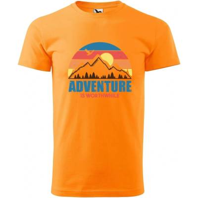 Dobrý Triko pánské tričko Adventure is worthwhile Tangerine orange