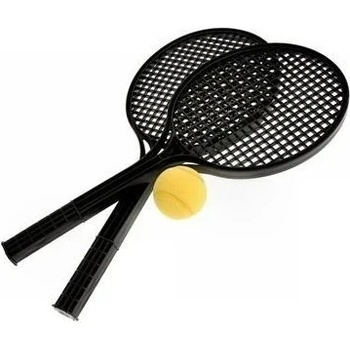 Soft tenis plast černý+míček 53cm v síťce