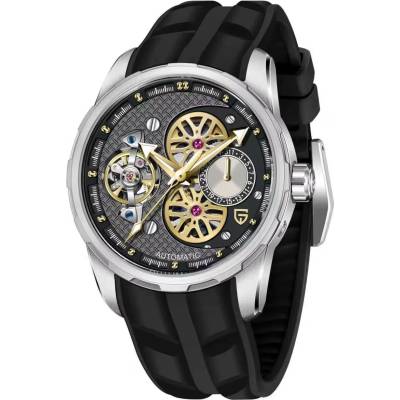 Pagani design Мъжки часовник Pagani Design Wave, Механичен, Силиконова каишка, Черен (PD-YS022-BLACK-BLACK)