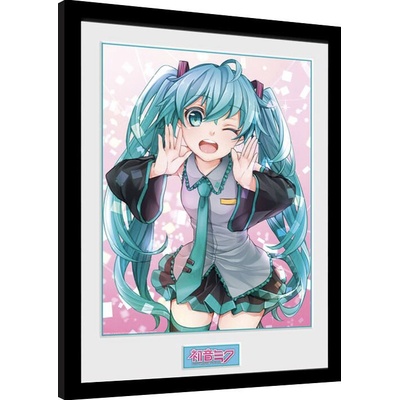 Rámovaný Obraz - Hatsune Miku - Wink, 30 × 40 cm