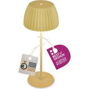 Briloner - Riffle LED Table Lamp Wireless IP44 with Light Edge, Touch Dimmer, Replaceable Battery, Nightstand Lamp, Reading Lamp, LED Lamp, Battery Lamp, German Design Award Winner 2025, 14.5x36.5 cm, Green - 