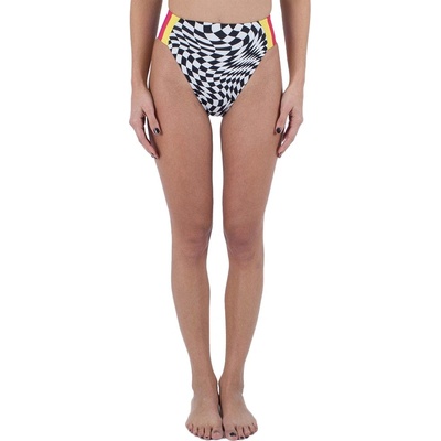 Hurley Nascar Reversible Moderate High Waist Bikini Bottom - Black