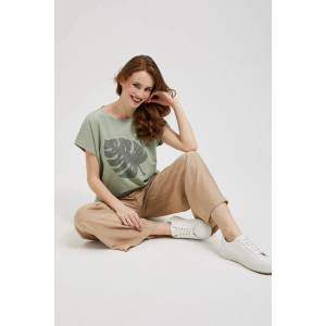 Moodo Блуза с принт в маслинен цвят Moodo Moodo | Zelen | ЖЕНИ | XS