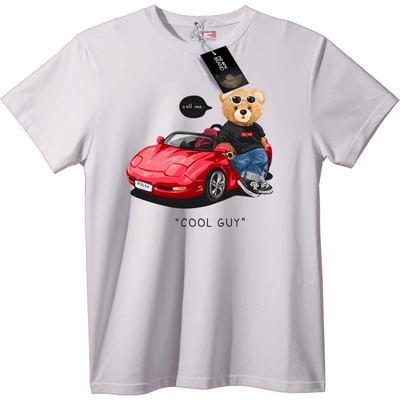 NOONEBRAND Тениска Як Мечок в Червена Кола - 2XL, White