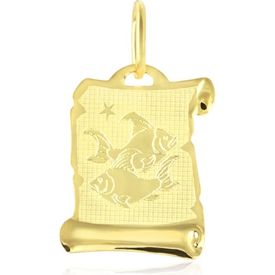 Gemmax GUPYN5797 Zlatý přívěsek Ryby měsíční znamení pergamen matovaný GUPYN 57971