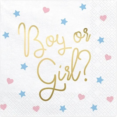 PartyDeco Салфетки Boy or Girl 20 бр