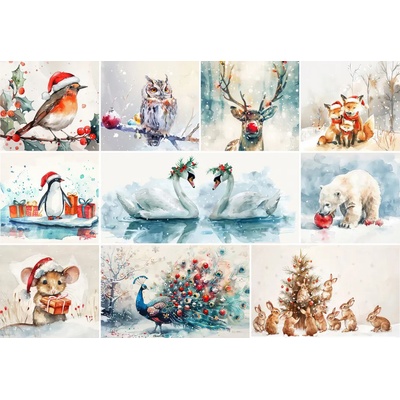 Grafika - Puzzle Animals at Christmas - 1 000 piese
