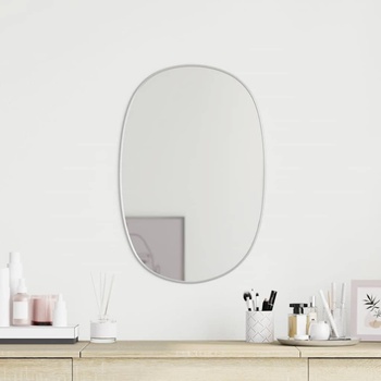 vidaXL Стенно огледало сребро 50x35 см овално (348211)