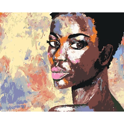 ZUTY Malování podle čísel PORTRÉT AFRICKÉ ŽENY Rozměr 80 x 100 cm Rámování bez rámu a bez vypnutí plátna