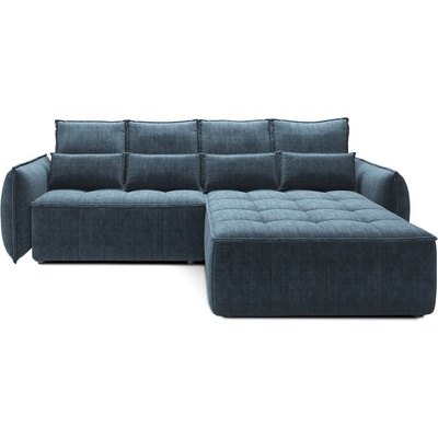 Eltap Син кадифен разтегателен ъглов диван с място за съхранение (десен ъгъл) Campo - ELTAP (CO-CAM-RT-40MAN)