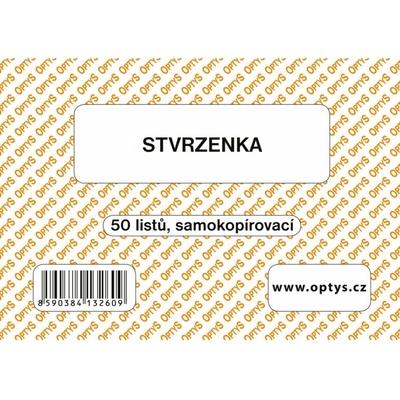 Optys 1326 Stvrzenka A6 50 listů samopropisovací