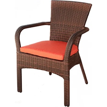Horecano ГР-Стол ратан+възглавница ОРАНЖ с подл. КАФЯВО (С-119 / АС-0040) (017426)