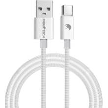 RhinoTech RTACC385 s nylonovým opletem USB-A na USB-C 27W, 1m, bílý