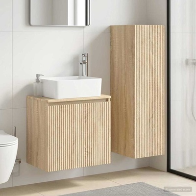 vidaXL Комплект мебели за баня 2 бр. Дъб сонома 33 x 34, 5 x 100 см (3406125)