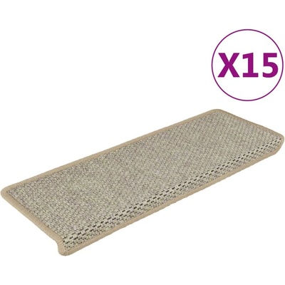 vidaXL Самозалепващи стелки за стълби вид сизал 15 бр 65x21x4см зелени