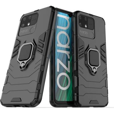 HQWear Кейс Ring Armor Tough Hybrid с магнитен държач за Realme Narzo 50A, черен (9145576257104)
