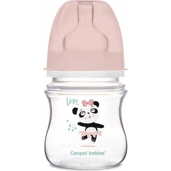 Canpol babies Антиколик шише Canpol - Exotic Animals, 120 ml, розова панда (35/220_pin)