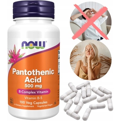 Now Foods Vitamín B5 Kyselina Pantothenová 500 mg 100 kapsúl