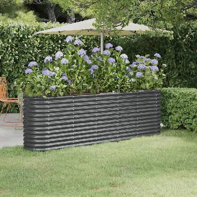 VidaXL Kvetináč plast sivý 224x40x68 cm