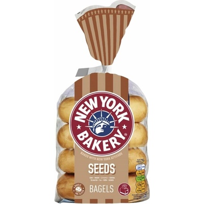 New York Bakery Classic pšeničné bagely se semínky 4 x 75 g – Zboží Dáma