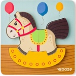 Woodyland Дървен пъзел Woody - Конче, 5 части (91366) - baby