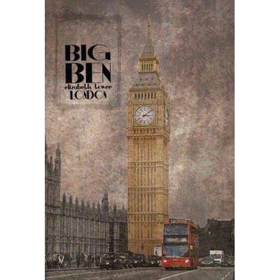 Ceduľa Big Ben Londín - ceduľa 30cm x 20cm Plechová tabuľa