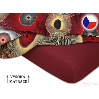 Dadka Jersey prostěradlo bordó 90x200x25