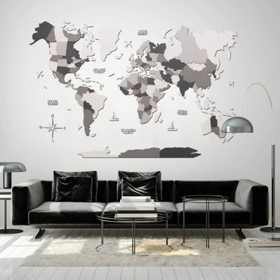 Enjoy the Wood 3D nástěnná dřevěná mapa World Map Concrete Prime XL