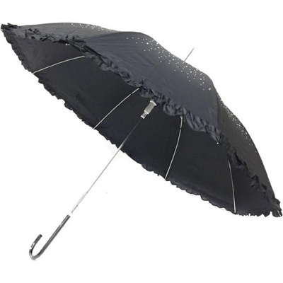 Luvia dámský elegantní černý holový deštník se štrasem černý