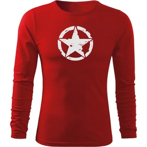 DRAGOWA FIT-T Тениска с дълъг ръкав Star, червена, 160 г/м2 (5606)