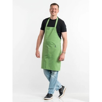 Chaud Devant Kuchářská zástěra s náprsenkou Bib Apron Matcha Green