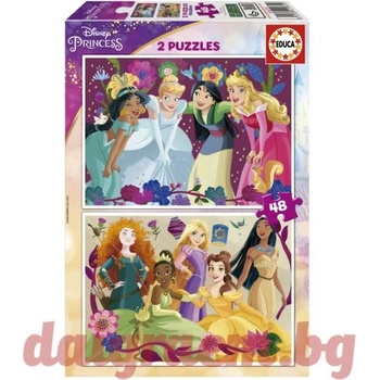 Image 1 of Educa Пъзел educa 19675 - 2 х 48 части - Дисни принцеси (edu19675)