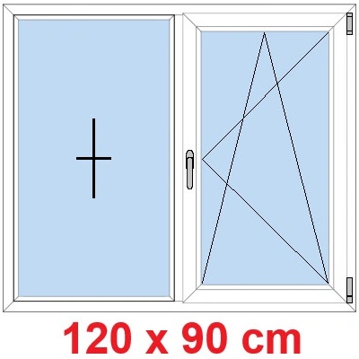 Soft Dvoukřídlé plastové okno 120x90 cm FIX+OS Zlatý dub – Hledejceny.cz