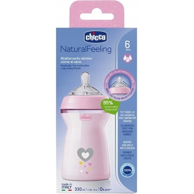 Chicco Lahev Naturalfeeling růžová 330 ml