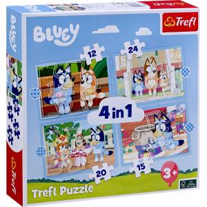 Trefl Пъзел Trefl 4 в 1 - Светът на Блуи (34637) - baby