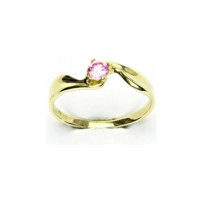Čištín zlatý s růžovým zirkonem žluté zlato T 1026