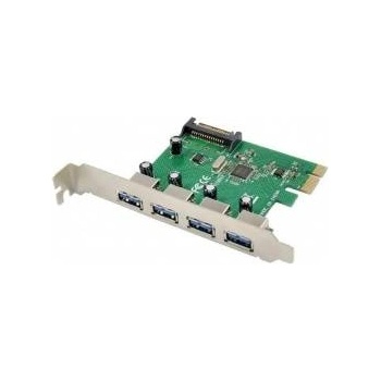 MicroConnect PCIe карта, MicroConnect USB 3.0, С 4 порта, Сребрист
