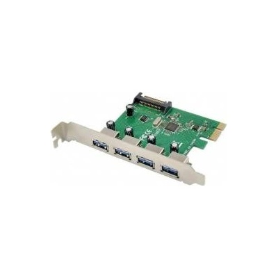 MicroConnect PCIe карта, MicroConnect USB 3.0, С 4 порта, Сребрист