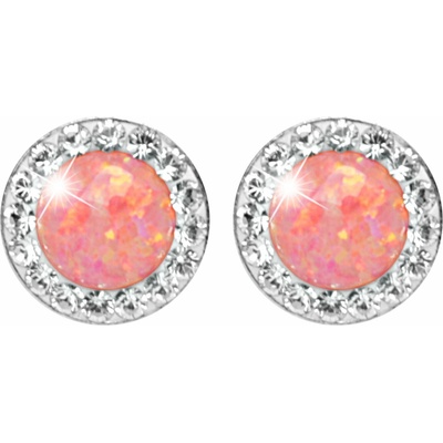 JSB Bijoux Opály s krištáľovými kameňmi Swarovski Peach Pastel 92400040pea (Ag 925/1000, 1,4 g)