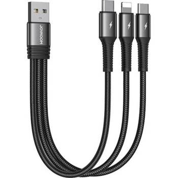 Joyroom S-01530G11 3v1 2x USB-C / Lightning 3,5A, 0,15m, černý