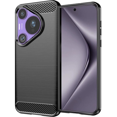 Techsuit Carbon Silicone puzdro pre Huawei Pura 70 Pro – čierne