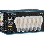 Mexen Vintis 6x LED крушка на нажежаема жичка E27, A60, 10W, Топла - 2700K, 1320 lm, (L150-E27-1027-00x06)