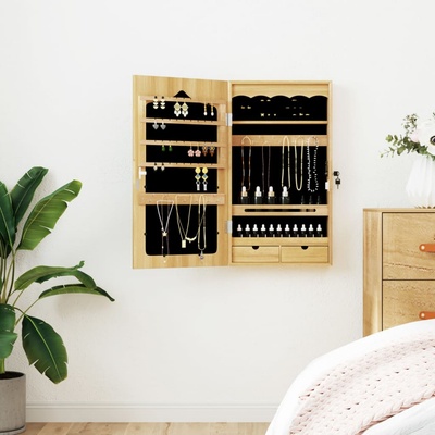 vidaXL Огледален шкаф за бижута, стенен монтаж, 37, 5x10x67 см (353222)