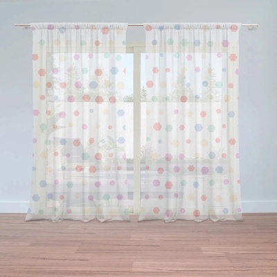 Sablio Záclony Rôznofarebné bodky: 2ks 150x250cm